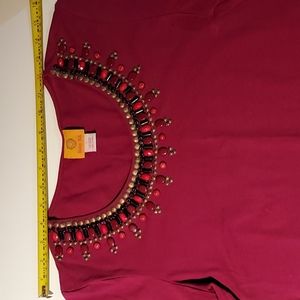 Purple Ruby Rd. Scoop Neck with Beads Sz Small